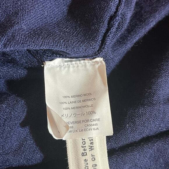 J Crew Merino Wool Sweater Womens Large Blue Knit Tie Side Casual Preppy Classic - Picture 8 of 11